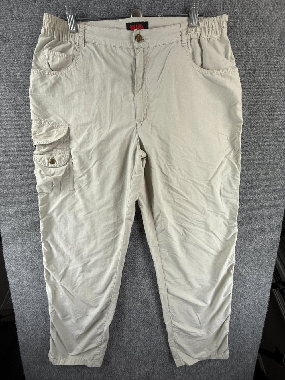 Fjallraven Womens Pants 42 Beige Logo Cargo Solid Fashion Adult ACTL 34x30